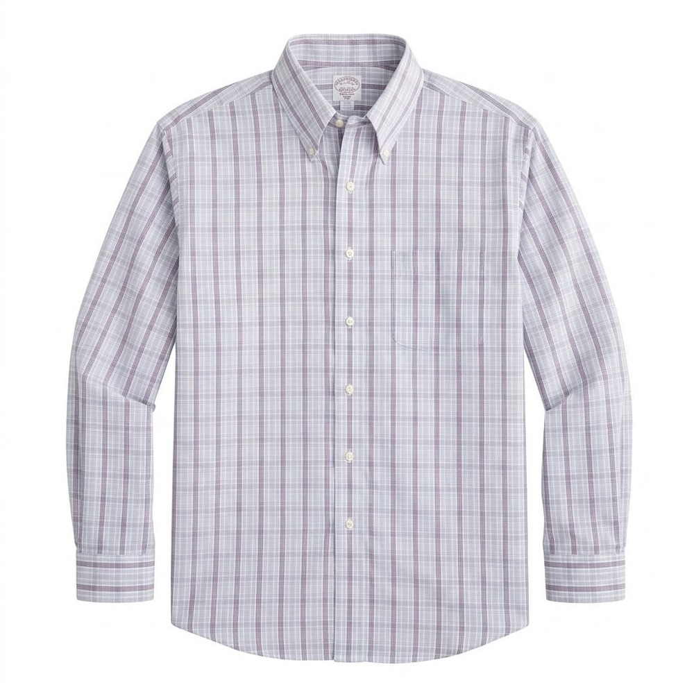 Brooks Brothers Supima Cotton Plaid Button Down Shirt Non-Iron Men's 16.5